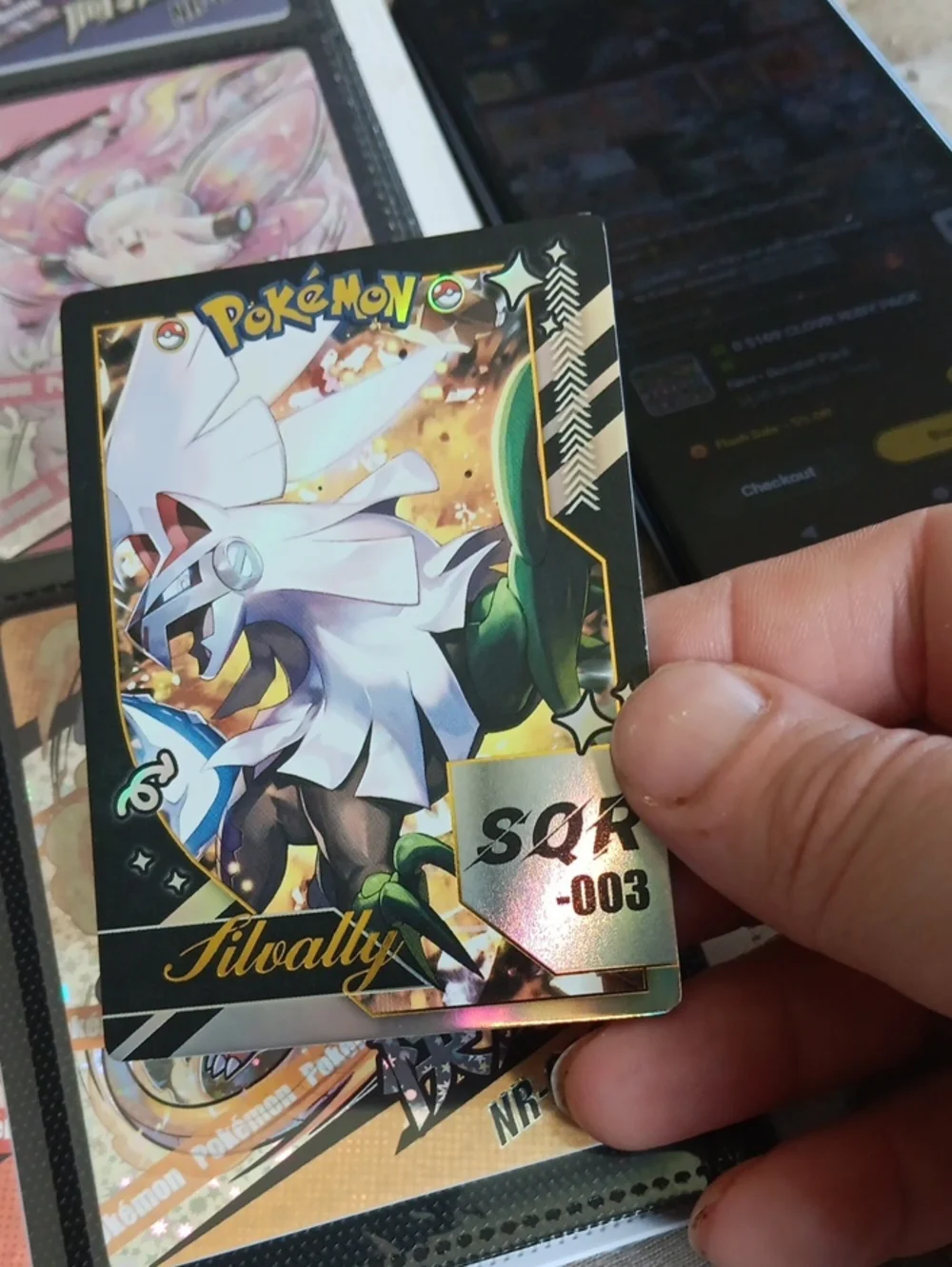 Pokemon Silvally Gold Green White Holo Trading Card